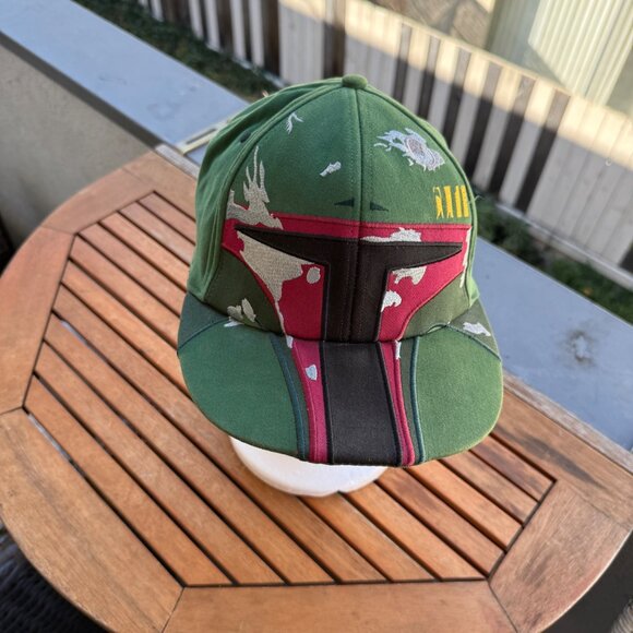 Star Wars Boba Fett Graphic Snapback Hat Green & Red Adjustable Cap - Picture 2 of 6